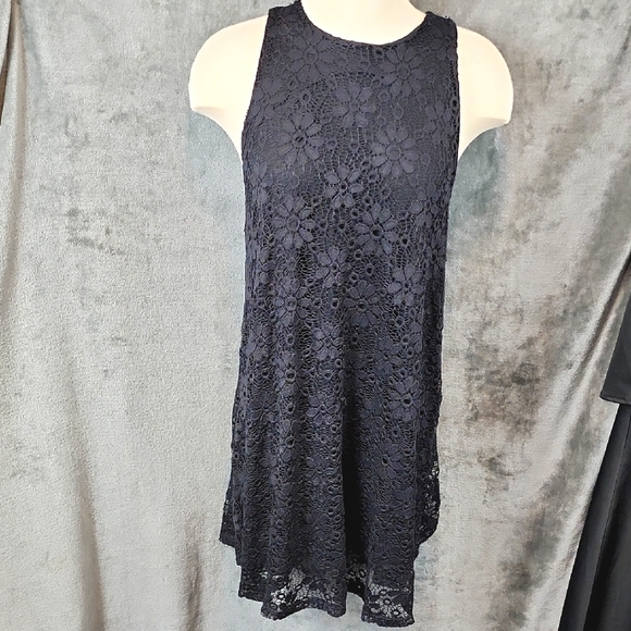 Ginger G Dresses & Skirts - Ginger G Black Floral Lace Mini Dress Size M